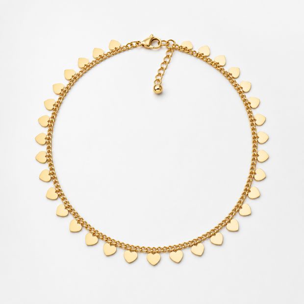 Bracelet de cheville Cœurs Dorés