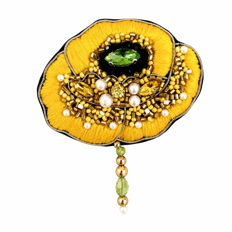 Broche Coquelicot Jaune