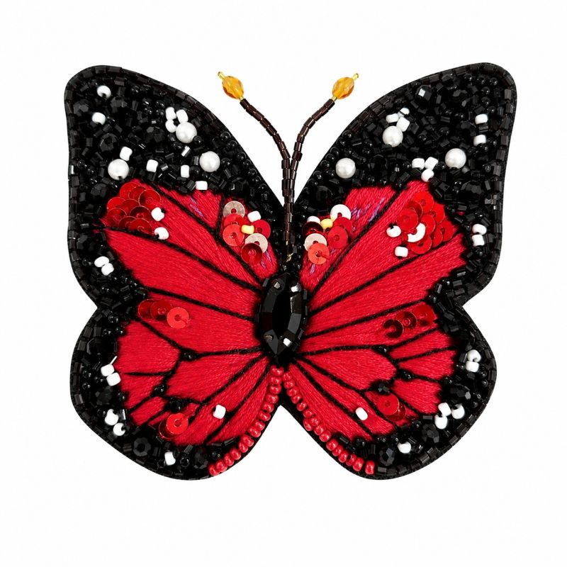 Broche Papillon Rouge