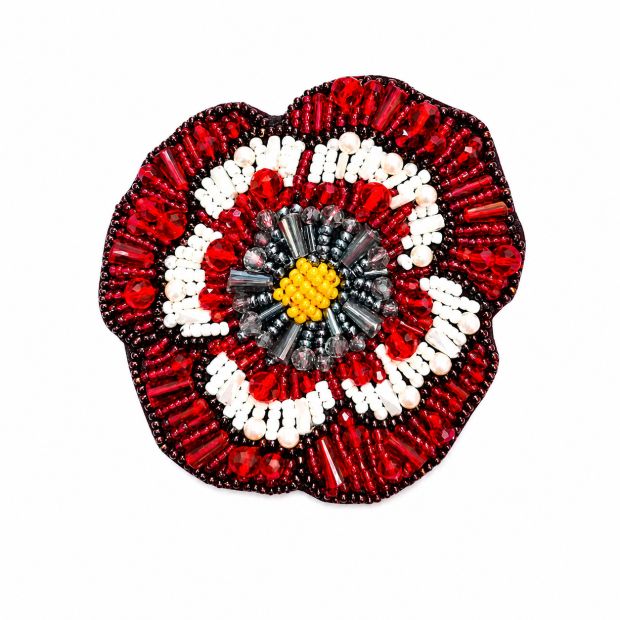 Broche Fleur Rouge