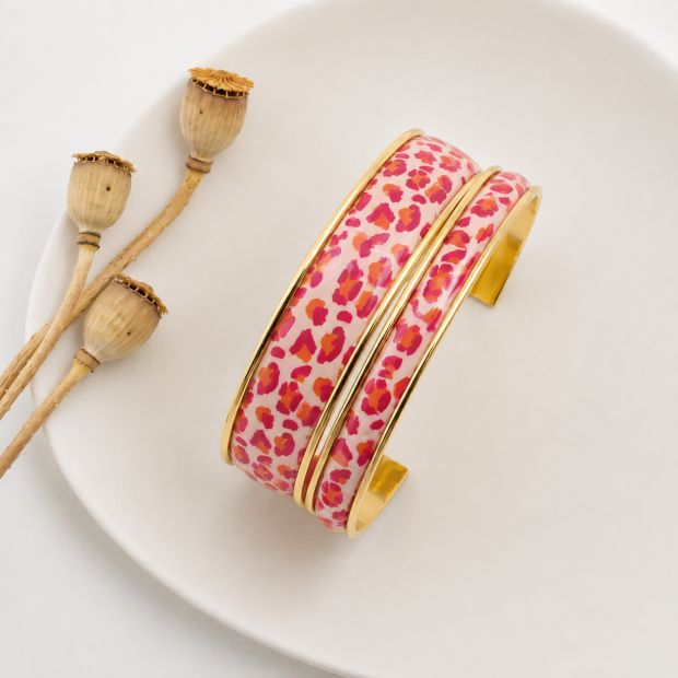 Manchettes , bracelet "Graou rose "