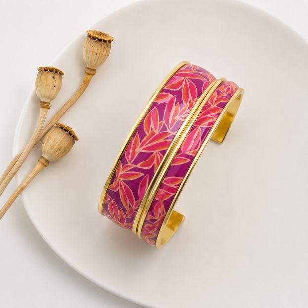 Manchettes , bracelet "Palme violet "