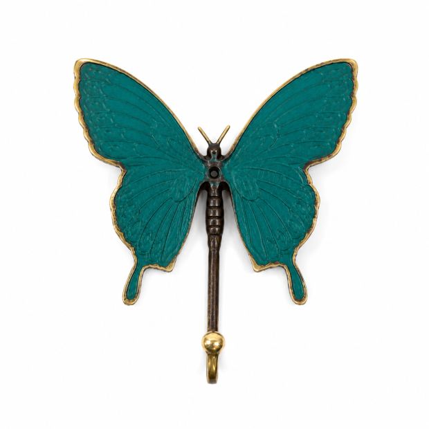Patère, porte-manteau mural, bronze, Butterfly