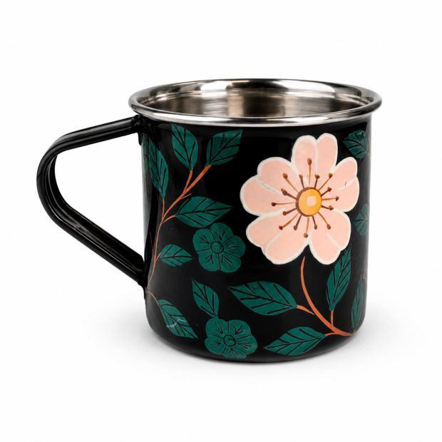 Tasse inox peinte à la main Hanami