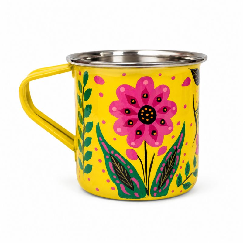 Tasse inox peinte à la main Solaya