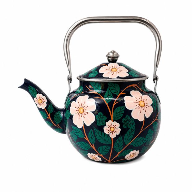 Théière inox peinte à la main Hanami