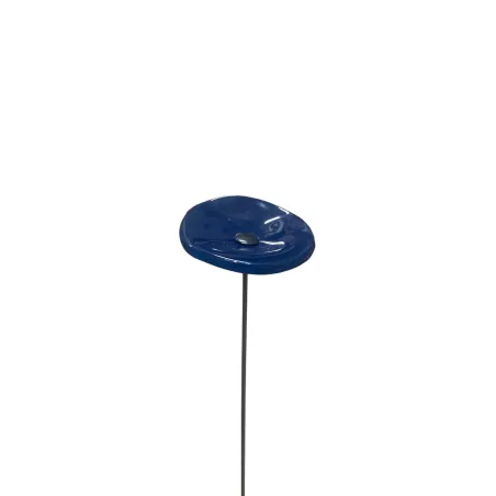Fleur en verre bleu canard coquelicots - Petit