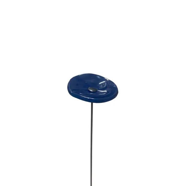 Fleur en verre bleu canard coquelicots - Petit