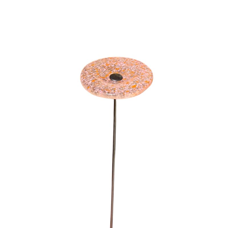 Fleurs en verre transparent orange et rose moucheté coquelicots - Petit