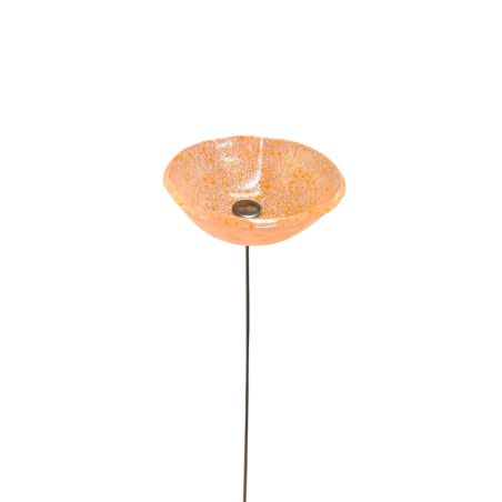 Fleurs en verre transparent rose et orange moucheté coquelicots - Moyen