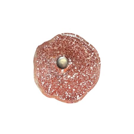 Fleurs en verre transparent bordeaux et blanc moucheté coquelicots - Moyen