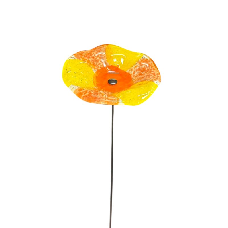 Fleurs en verre orange et jaune Marguerite- Moyen