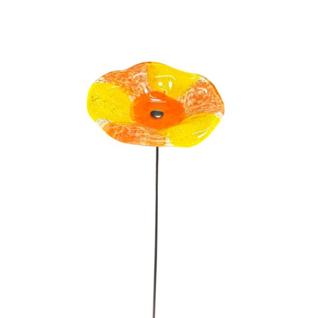 Fleurs en verre orange et jaune Marguerite- Moyen