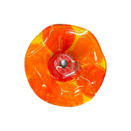 Fleurs en verre rouge et orange Marguerite- Moyen