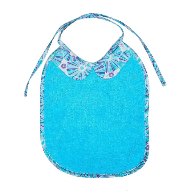 Bavoir bébé original avec col bleu et violet