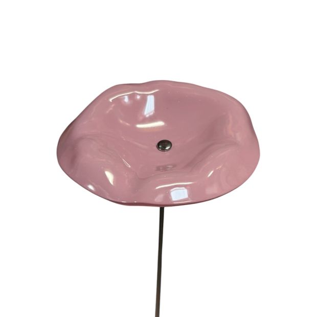 Fleurs en verre vieux rose - Grand