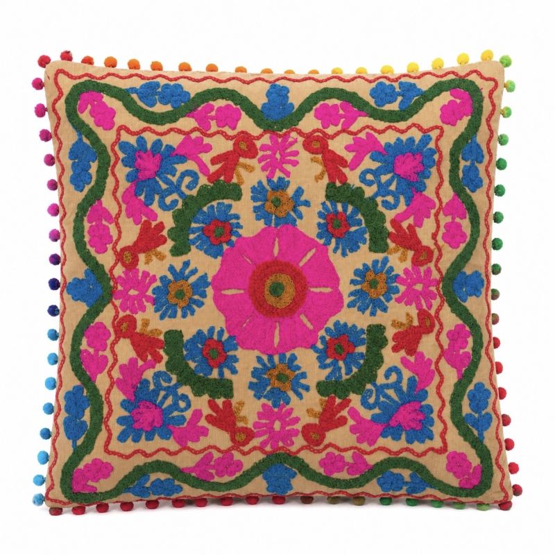 Housse de coussin Suzani Beige