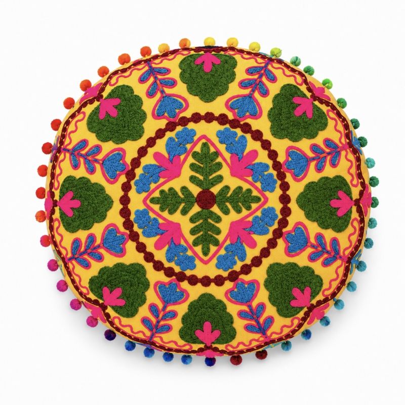 copy of  Coussin Rond Suzani Bleu