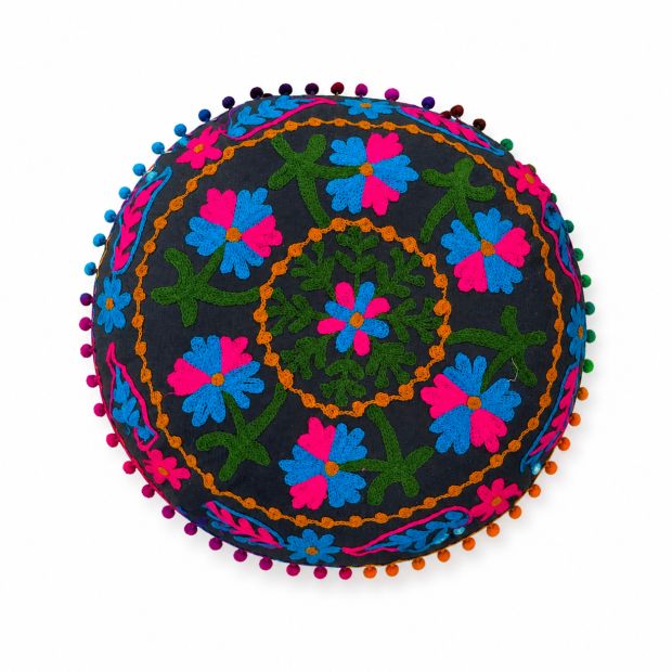 copy of  Coussin Rond Suzani Rose