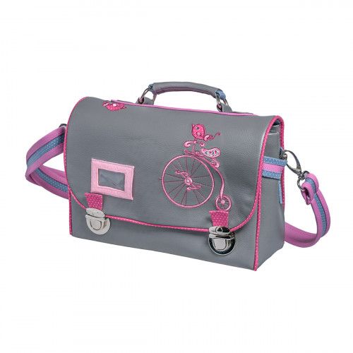 Cartable maternelle fille gris et rose - Bibop et Lula