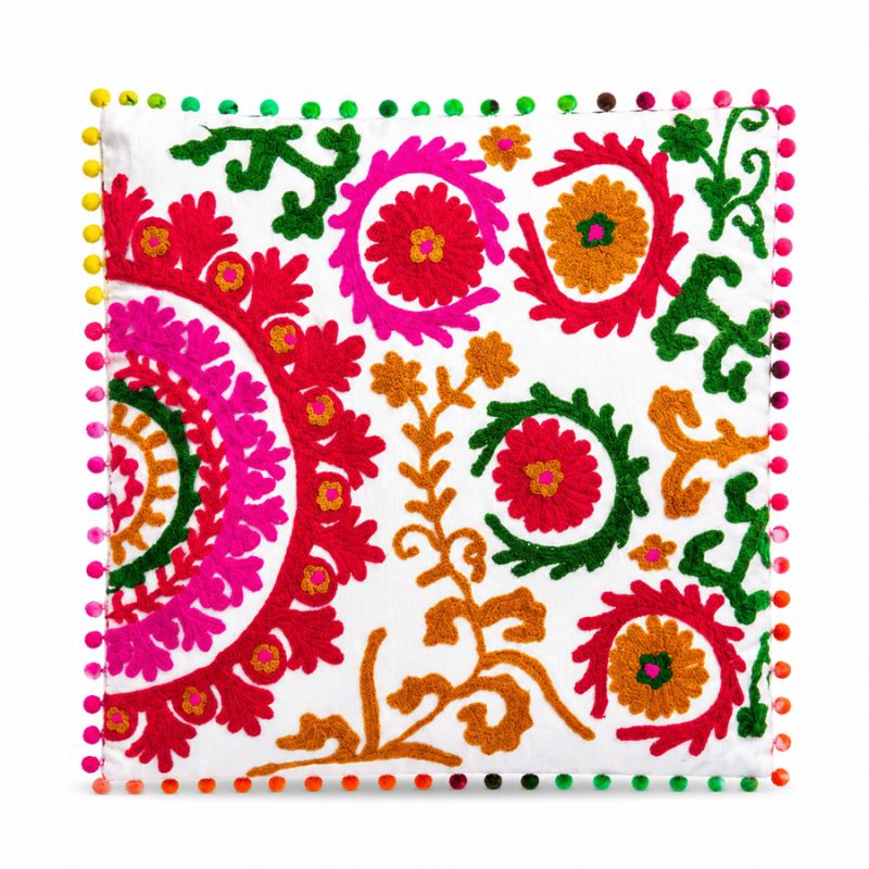 copy ofcopy ofHousse de coussin Suzani blanche