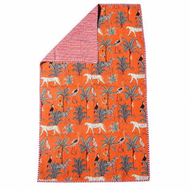 Tapis de jeu matelassé bébé Jungle orange
