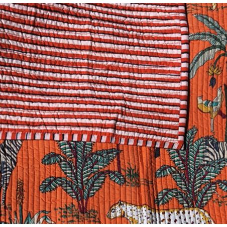 Tapis de jeu matelassé bébé Jungle orange