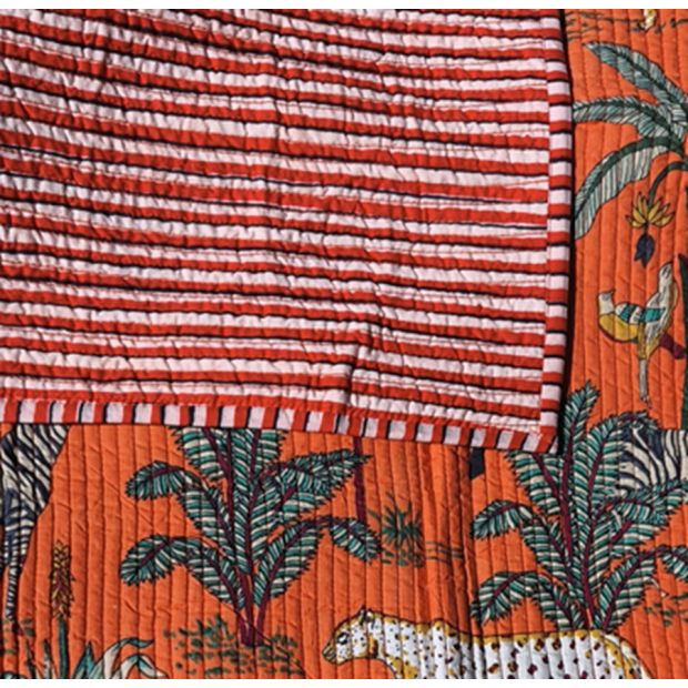 Tapis de jeu matelassé bébé Jungle orange
