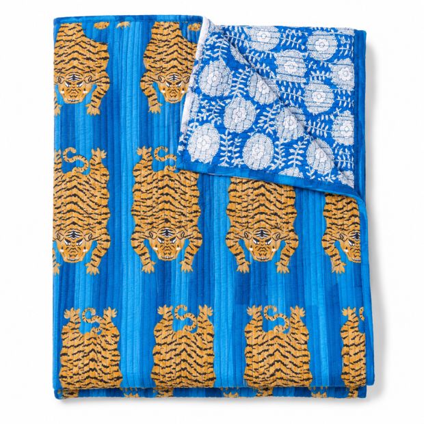 Tapis de jeu matelassé bébé Bengale bleu