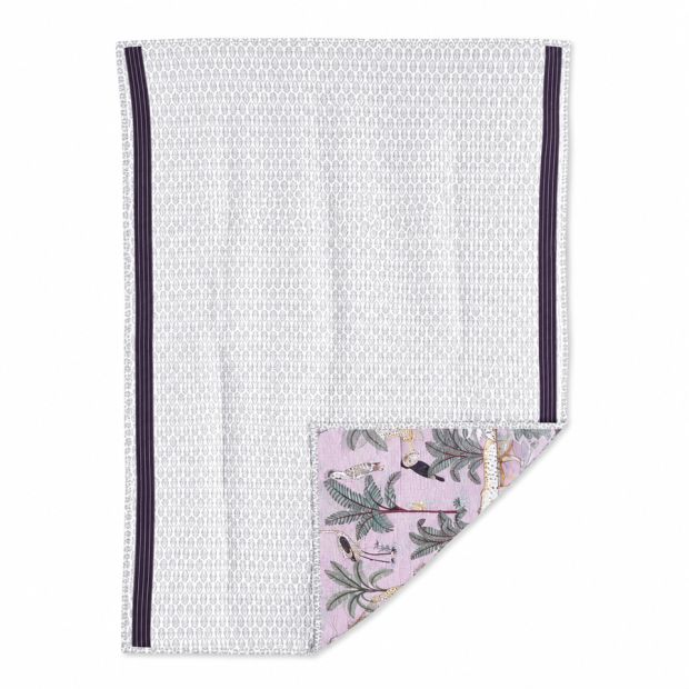 Tapis de jeu matelassé bébé Jungle rose