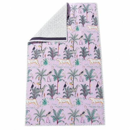 Tapis de jeu matelassé bébé Jungle rose