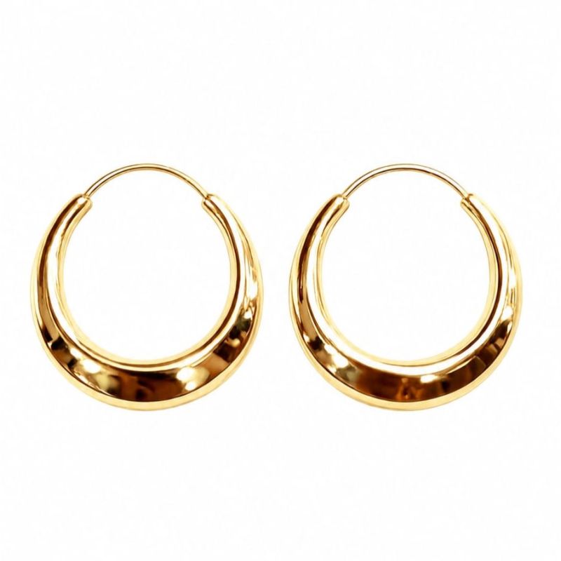 Boucles d'oreilles dormeuses "Créole anguleuse"