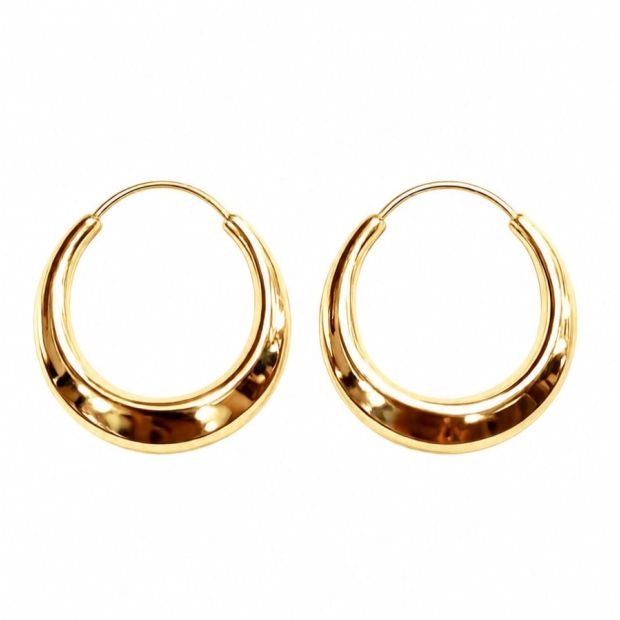 Boucles d'oreilles dormeuses "Créole anguleuse"