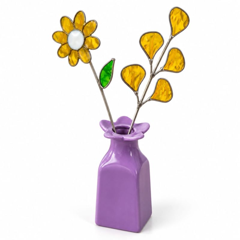 Vase soliflore céramique fleur Violet