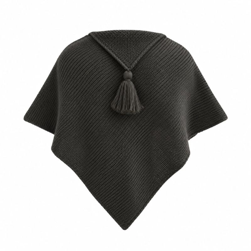 Poncho laine bébé Ardoise