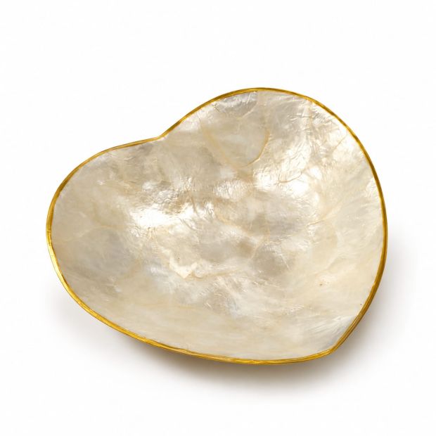 Vide poche Coeur en nacre doré