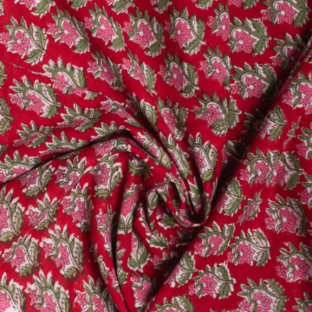 Tissu block print indien Jalahalli