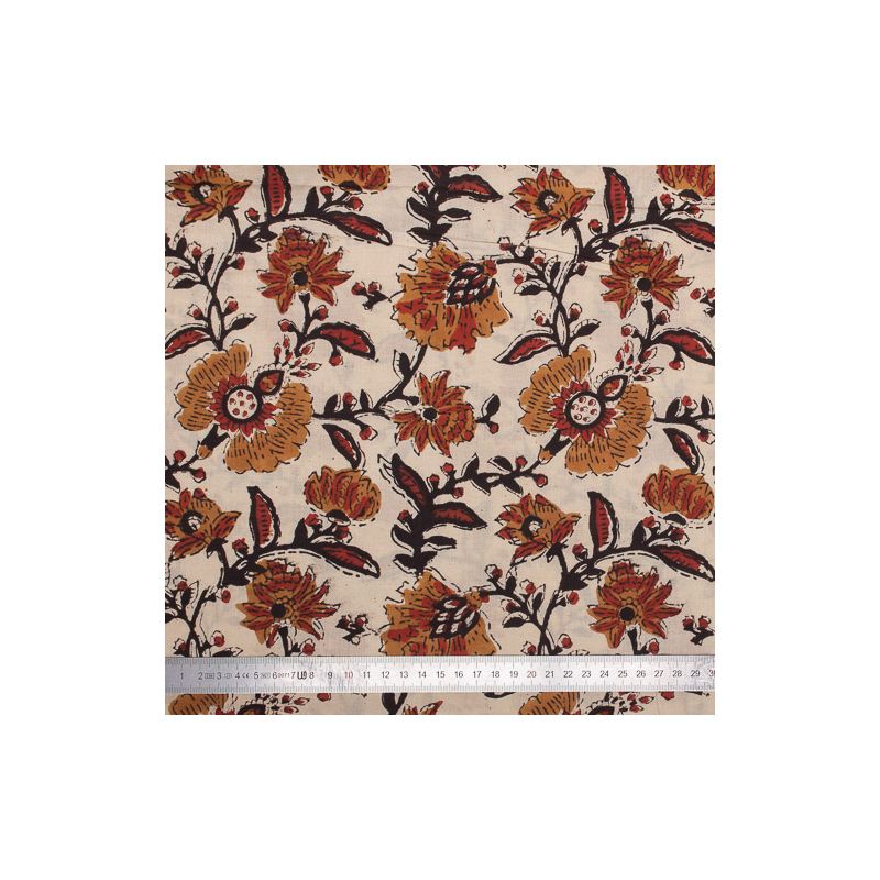 Tissu block print indien Gajedi