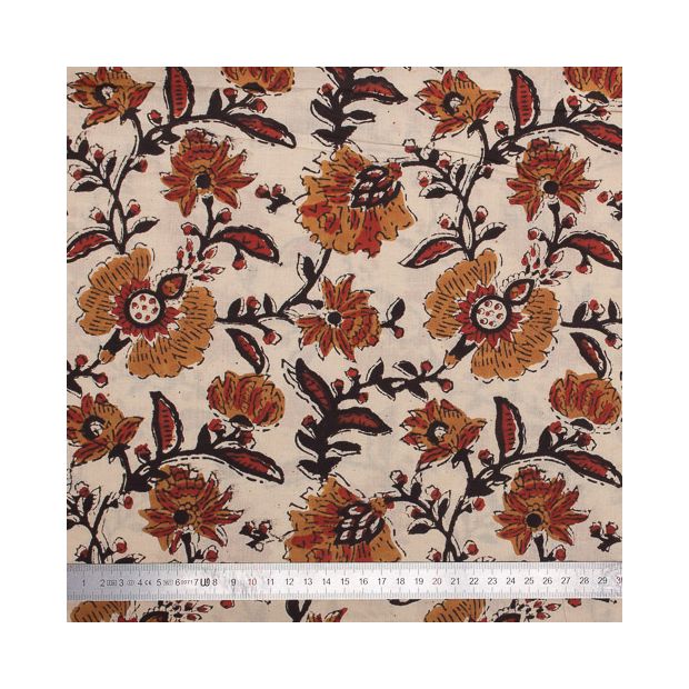 Tissu block print indien Gajedi