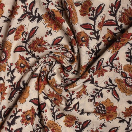 Tissu block print indien Gajedi