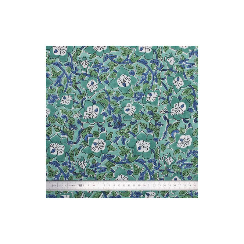 Tissu Block Print Indien Jhansi