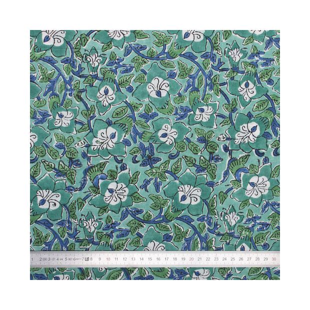 Tissu Block Print Indien Jhansi