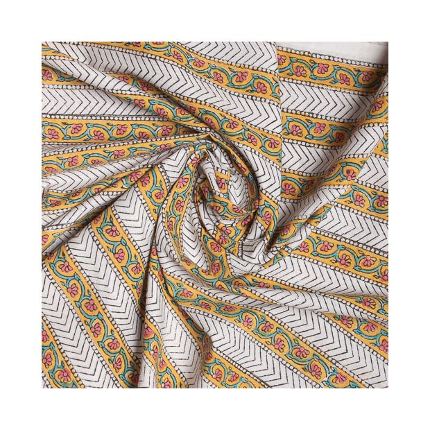 Tissu Block Print Indien Mathar