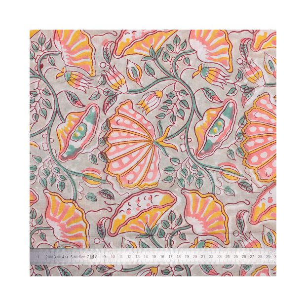 Tissu block print indien Daltia