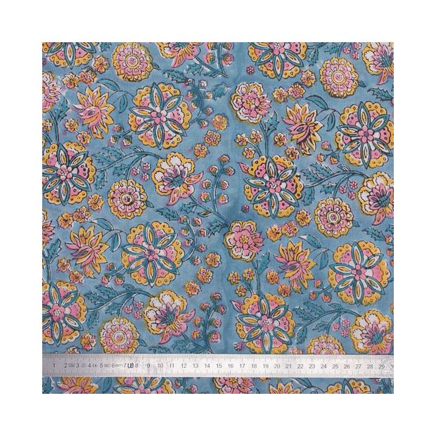 Tissu block print indien Chintamani