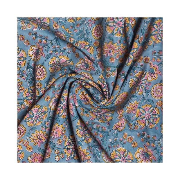 Tissu block print indien Chintamani