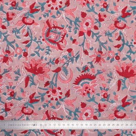 Tissu block print indien Wasali