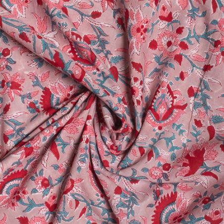 Tissu block print indien Wasali