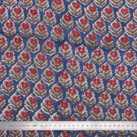 Tissu block print indien Varanasi