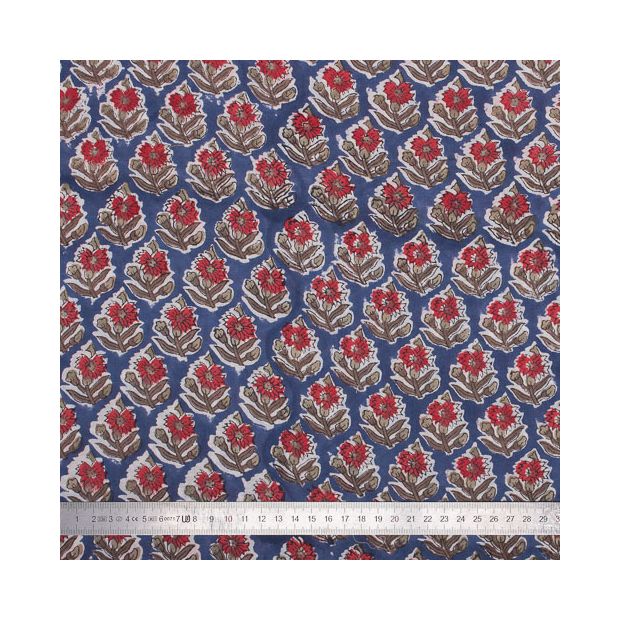 Tissu block print indien Varanasi